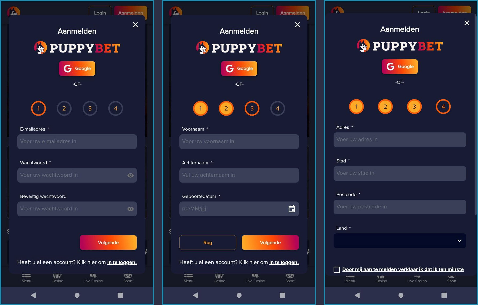 Snelle registratie voor nieuwe spelers bij PuppyBet