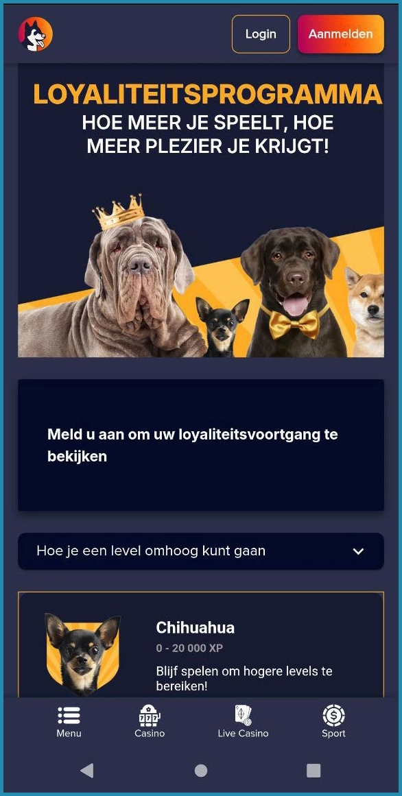 Verdien beloningen met loyaliteitspunten bij PuppyBet
